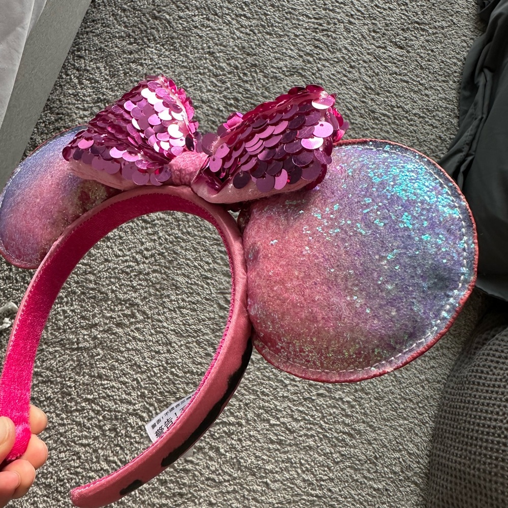 Used Disney Pink Sequin Minnie Ears Headband